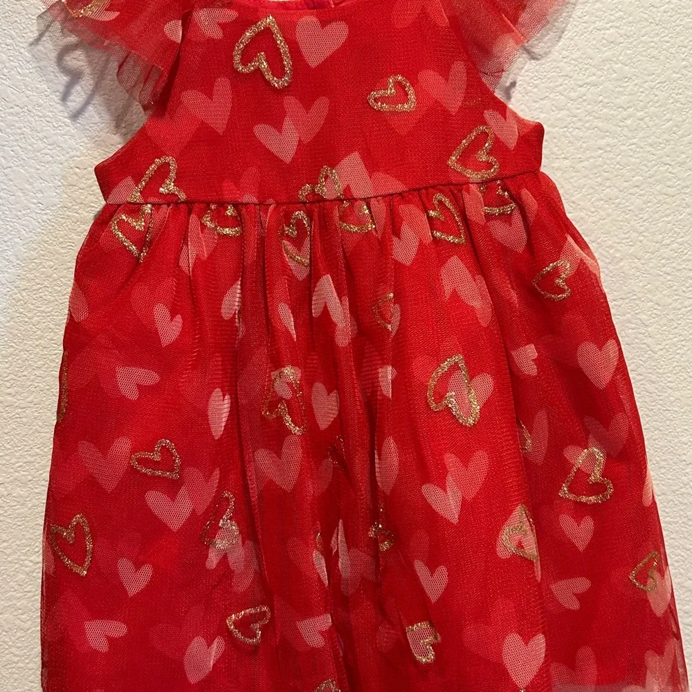 Isaac Mizrahi Red and Gold Heart Kids Dress